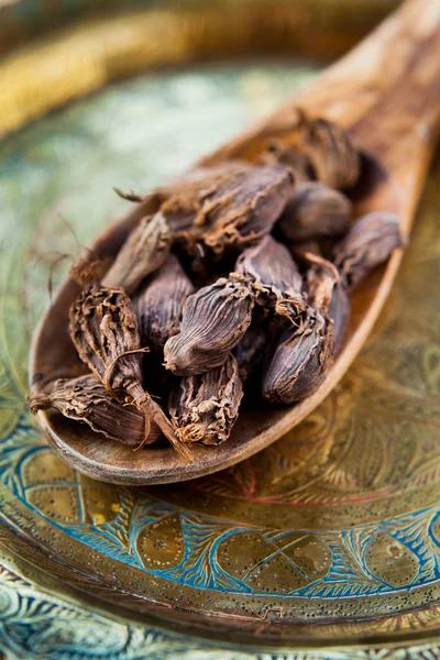 Cardamão Preto Especiarias Indianas — Fotografia de Stock