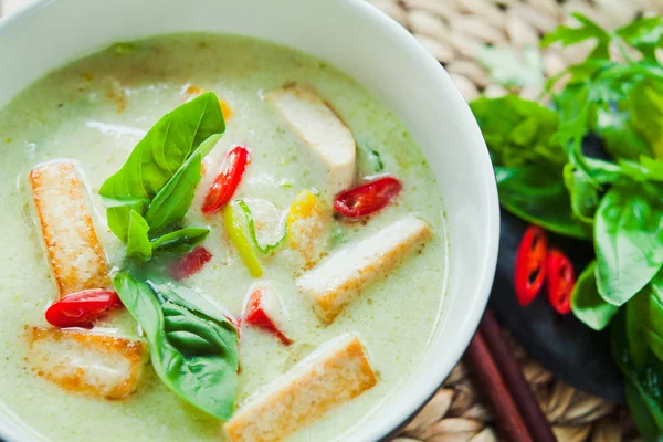 Vegetarische Asiatische Würzige Suppe Mit Tofu — Stockfoto