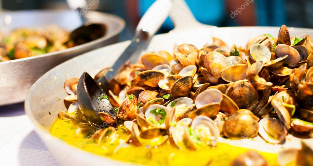 Portugese Clams  in Garlic Sauce  -  Bulhao Pato