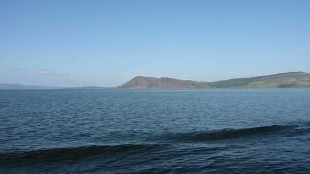 Vista Del Río Yenisei Desde Ferry Embalse Krasnoyarsk Día Verano — Vídeo de stock