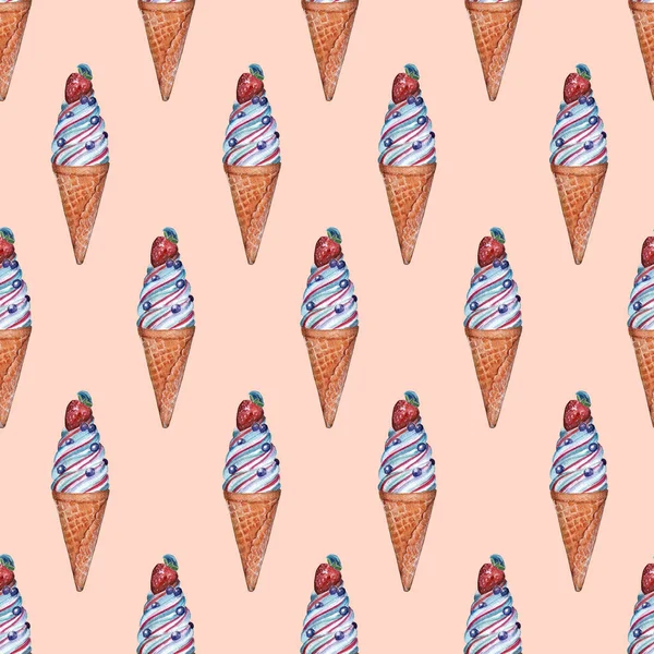 Seamless pattern with ice cream — Stock Photo, Image