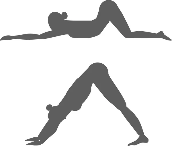 Vektör yoga siluetleri