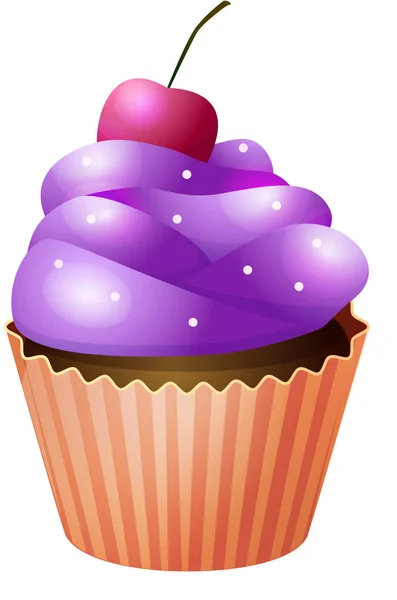 Vector illustration of a cupcake — Stock Vector