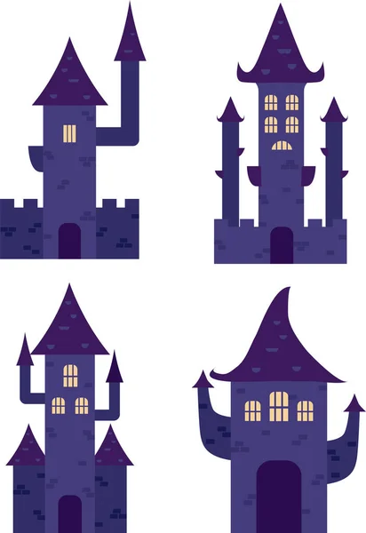 vektör Halloween kaleler kümesi