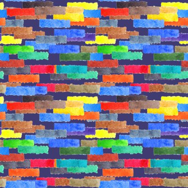 Sulu boya renkli palet şerit felç spot konfeti mix Dikişsiz desen doku arka plan