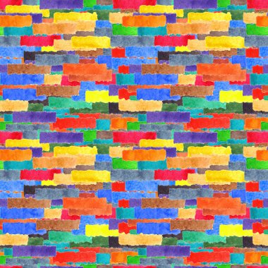 Sulu boya renkli palet şerit felç spot konfeti mix Dikişsiz desen doku arka plan