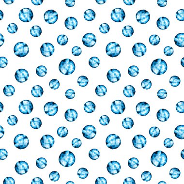 Suluboya lacivert lekeli leke lekeli baloncuk dikişsiz desen