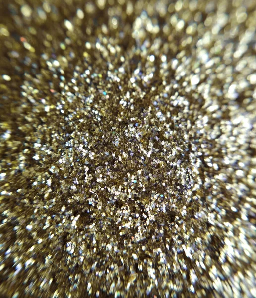 Brillo Dorado Sombra Ojos Brillo Metálico Brillo Cosmético Maquillaje Macro —  Fotos de Stock