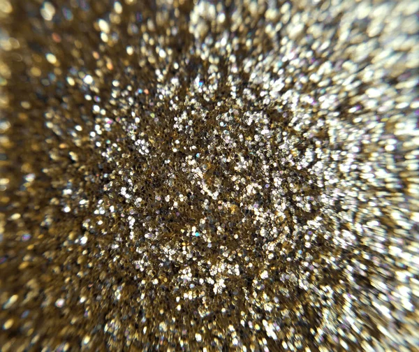 Złoty Cień Powiek Błyszczący Metaliczny Brokat Kosmetyczny Makijaż Makro Zdjęcie — Zdjęcie stockowe