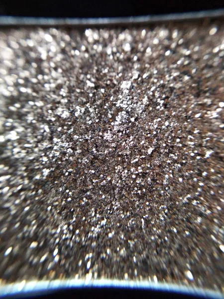 Guld Silver Ögonskugga Glitter Metalliskt Skimmer Glitter Kosmetisk Make Makro — Stockfoto