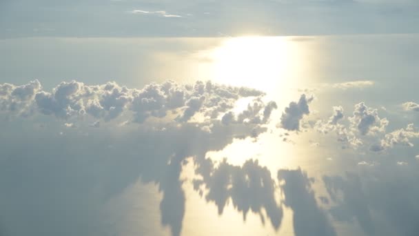 Zicht Zee Vanuit Het Vliegtuig Zie Mooie Hemel Wolken Kalm — Stockvideo