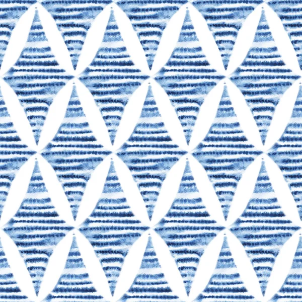Απρόσκοπτη Shibori Μοτίβο Tie Dye Στολίδι Μπλε Ακουαρέλας Ρόμβος Λευκό — Φωτογραφία Αρχείου