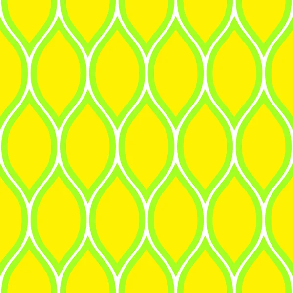 Простий Безшовний Візерунок Літній Хвилястий Принт Жовтий Білий Зелений Кольори — стоковий вектор