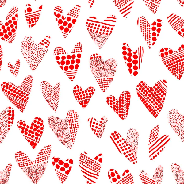 Valentinstag Nahtlose Muster Niedlicher Roter Und Weißer Druck Für Textilien — Stockvektor