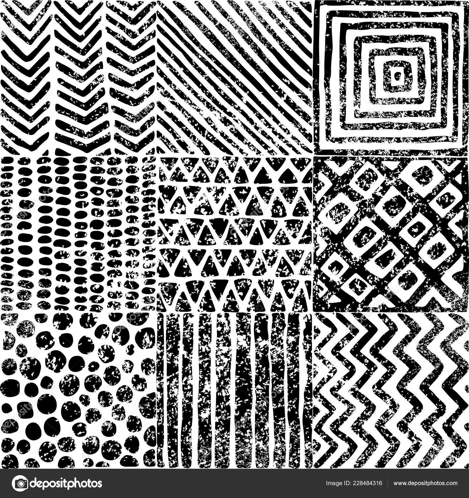 Aztec Print Wallpaper Black And White