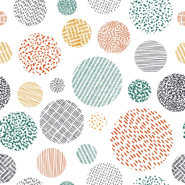 Cute Seamless Pattern Doodle Style Print Textiles Drawn Hand — Stock Vector