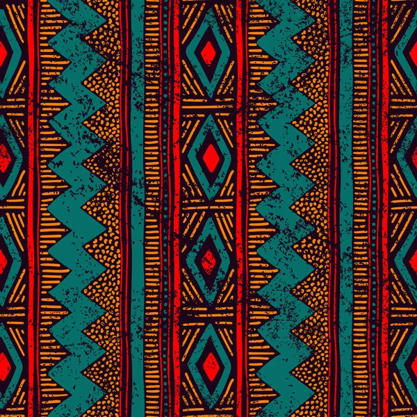 Ornement Ethnique Sans Couture Motifs Aztèques Tribaux Ornement Dessiné Main — Image vectorielle