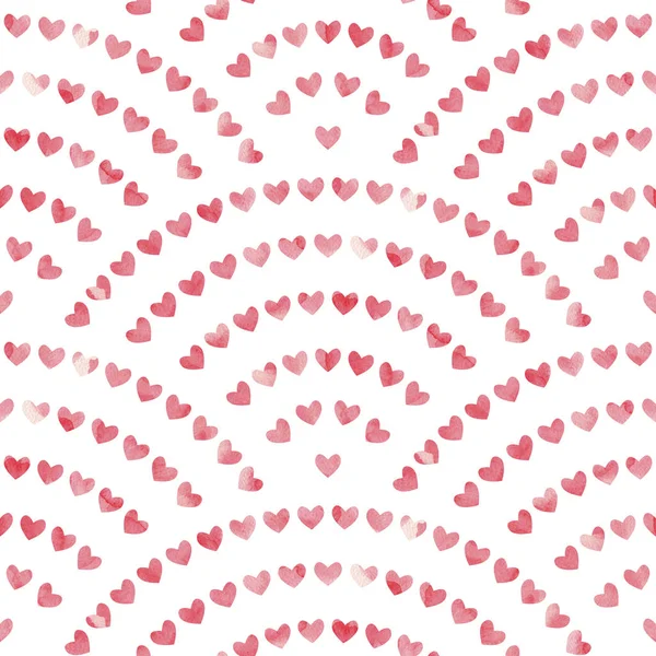 Aquarellmuster Für Den Valentinstag Mit Farbe Auf Papier Bemalte Rosa — Stockvektor