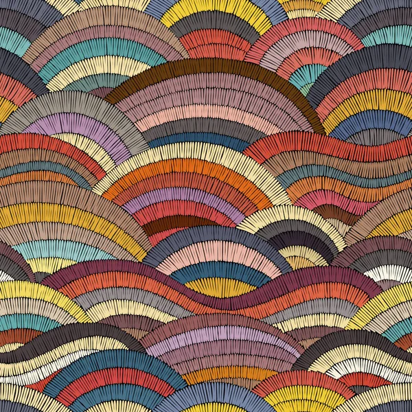 Dikişsiz desen işlemeli. Dalgalı bohem Yazdır. Patchwork orn