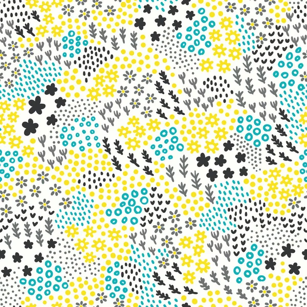 Cute vegetative seamless pattern. Print for textiles hand-drawn — Stock Vector