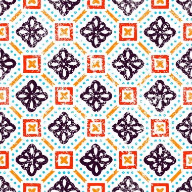 Dikişsiz vintage desen. Etnik ve aşiret motifleri. Süs squ