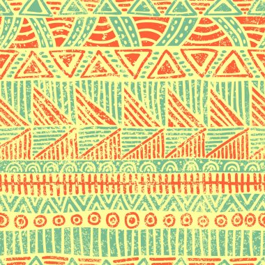 Kusursuz etnik model. Grunge doku. Aşiret ve aztek motifleri