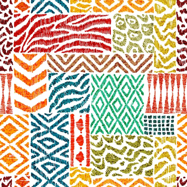 Dikişsiz patchwork deseni. Elle çizilmiş dokular koleksiyonu.