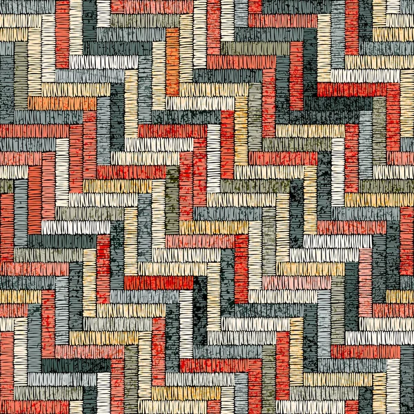 Patrón Geométrico Sin Costura Bordado Imprimir Para Textiles Para Hogar — Archivo Imágenes Vectoriales