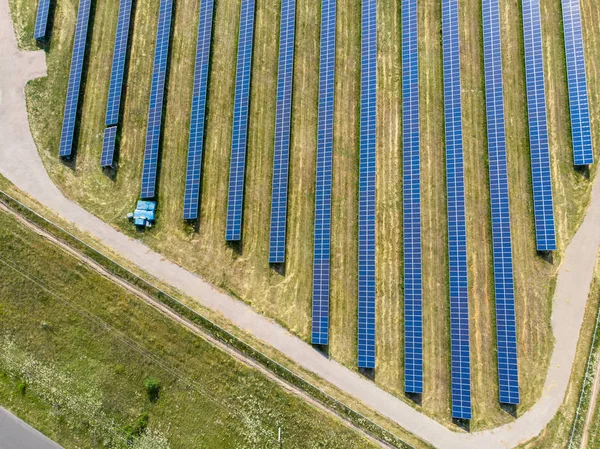 Zonnepanelen Door Drone — Stockfoto