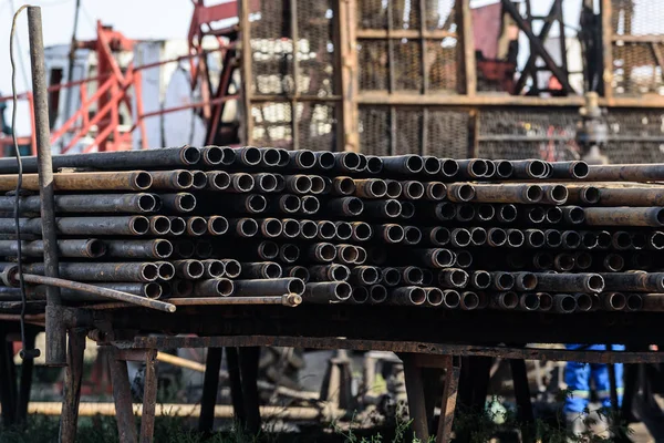 Ijzeren Pijpen Voor Gasleiding — Stockfoto