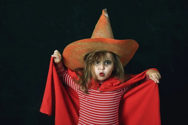 Halloween Ritratto Una Bambina Costume Halloween — Foto Stock
