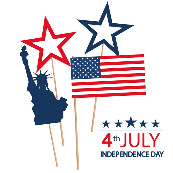 Modern Vector Illustration Usa Independence Day Celebration Fourth July United — Stock Vector