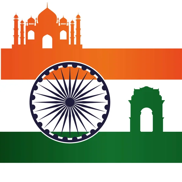Illustration vectorielle moderne de la fête de l'indépendance indienne. Drapeau national indien. Design pour le 15 août pour bannière, affiche et carte postale — Image vectorielle