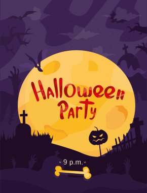 Modern vektör illüstrasyon. Benim mutlu Halloween vektör afiş