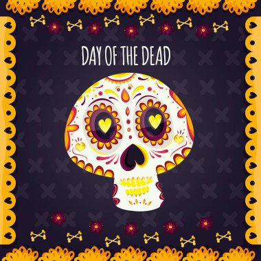 Ölüler Günü'nün modern vektör illüstrasyonu. Meksika kutlama