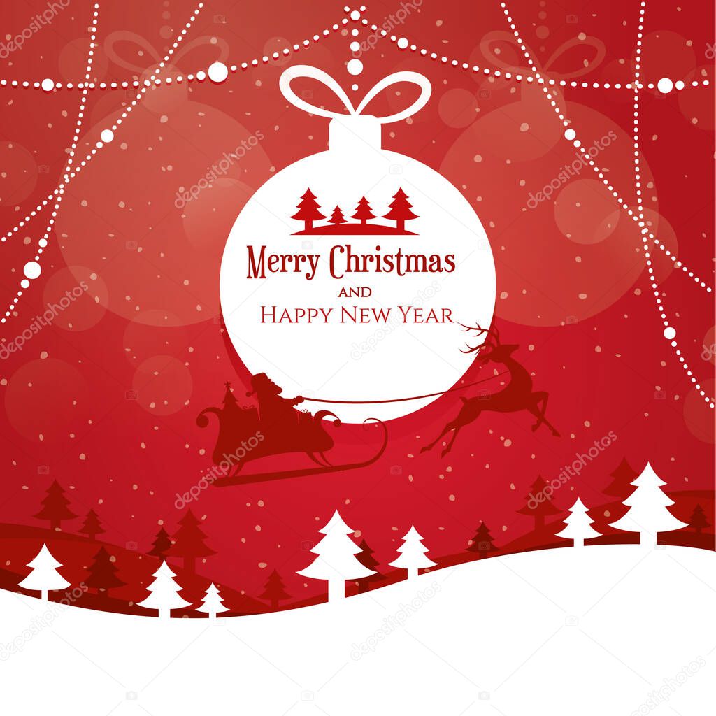 Modern vector illustration of Christmas banner. Happy New Year poster.