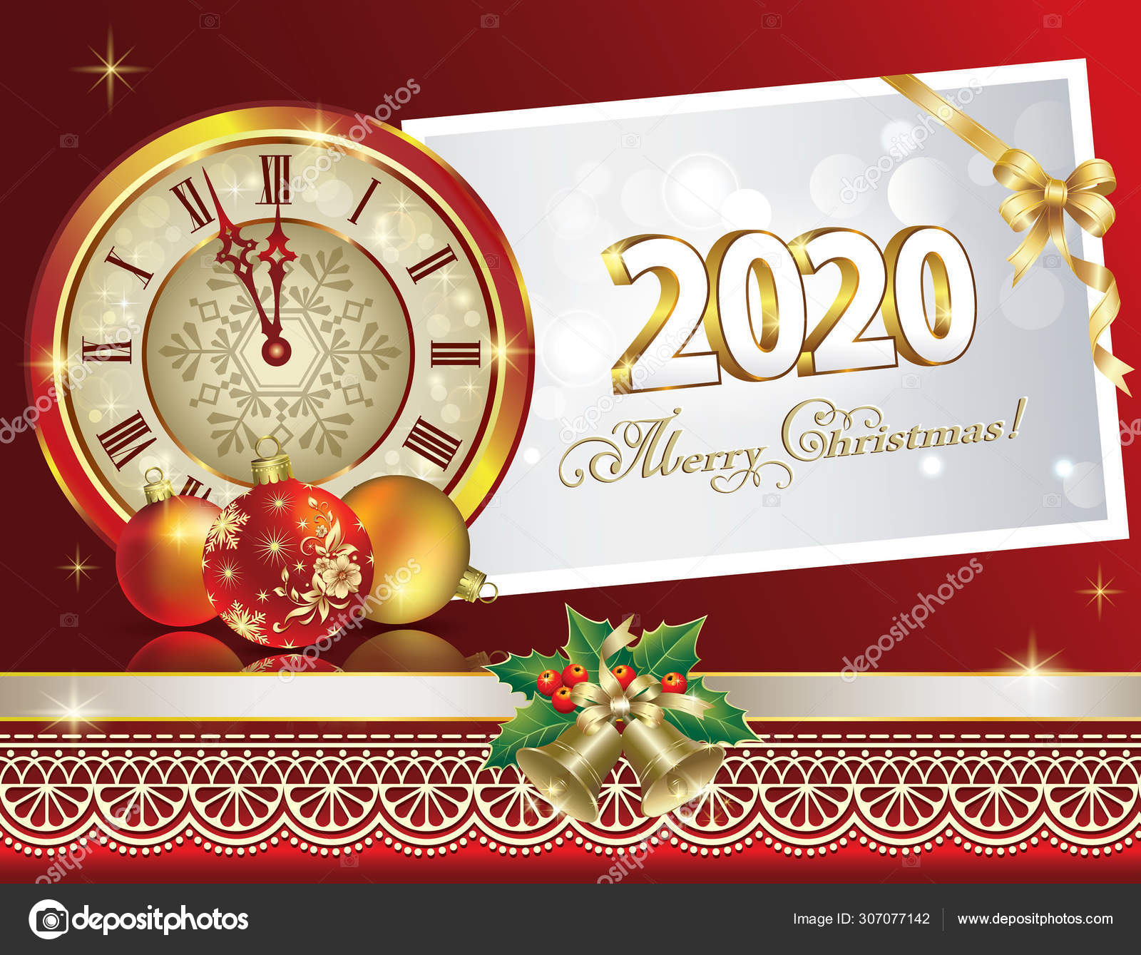 Joyeux Noel Et Bonne Année 2020 Illustration De Vecteur