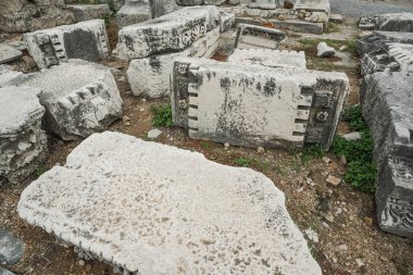 Antik sanat. Güzel tarzı ve ince tasarımı gerçekten çok eski anıt tarihin ayrıntıları. Yatay renkli fotoğraf.
