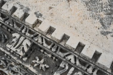 Antik sanat. Güzel tarzı ve ince tasarımı gerçekten çok eski anıt tarihin ayrıntıları. Yatay renkli fotoğraf.