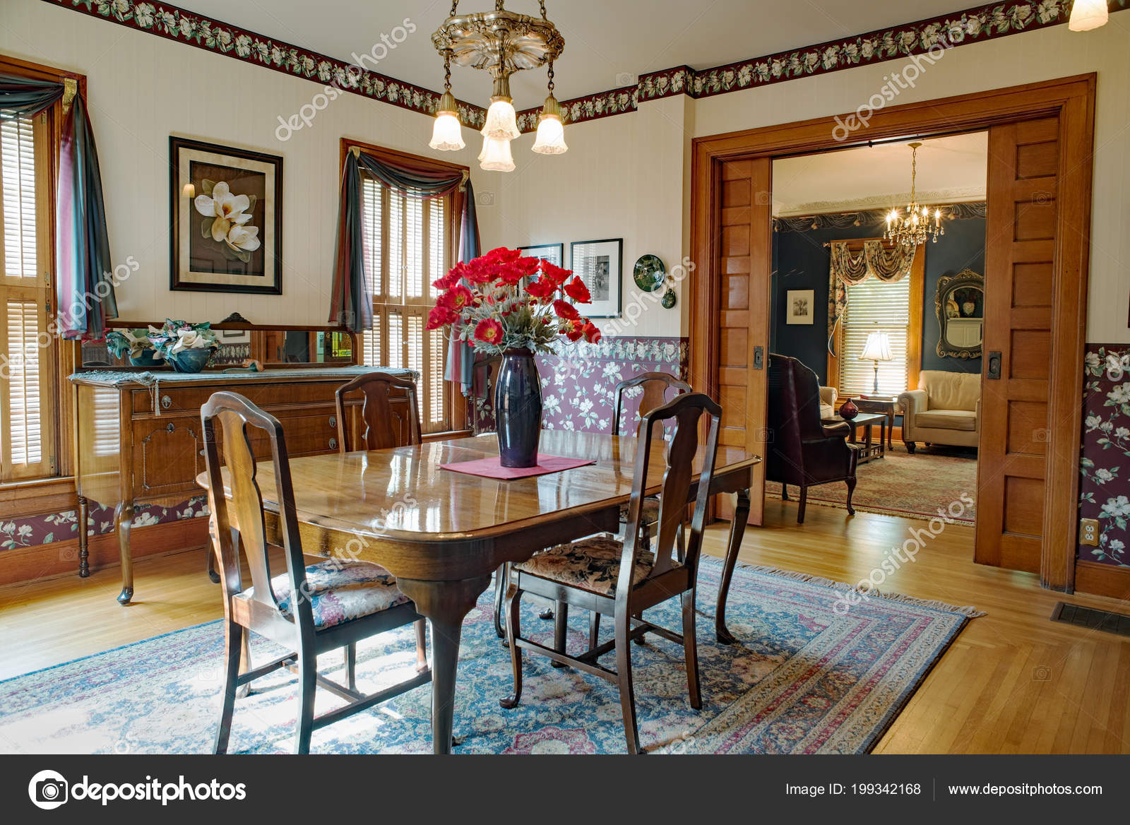 Photos Pocket Doors Victorian Dining Room Pocket Doors Stock Photo Lawcain 199342168