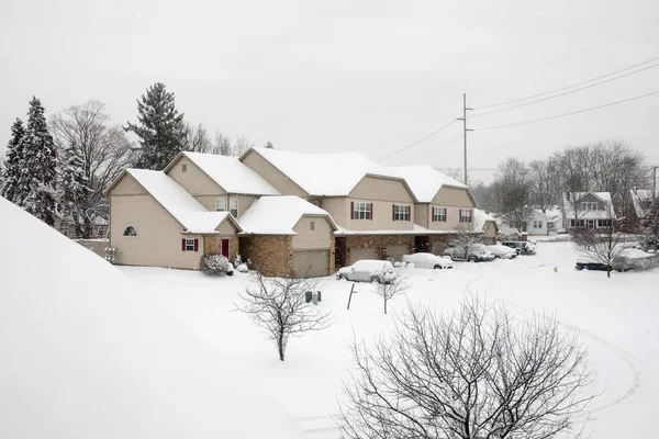Lägenhetshotell Komplex Vinter Snö — Stockfoto