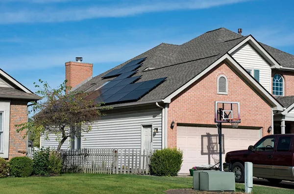 Energy Efficient Home with Roof Solar Panels