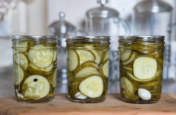 Home Preserved Dill Pickle Slices — Stock Photo, Image