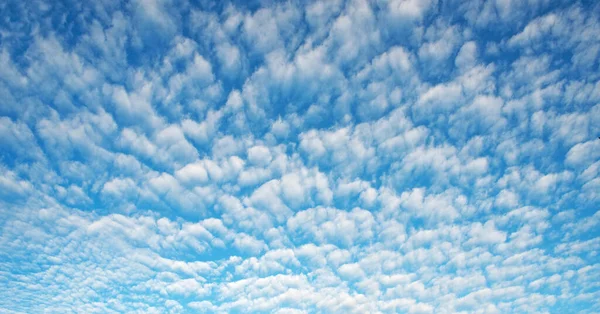 Outubro Céu Nuvens Com Pequenas Nuvens Altocumulus — Fotografia de Stock