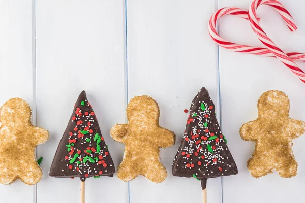 Primer Plano Malvaviscos Para Las Vacaciones Navidad Concepto Tarjeta Felicitación — Foto de Stock