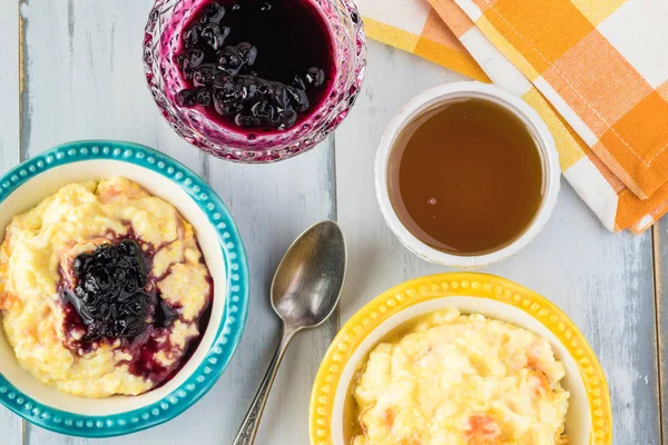 Süt ve kabak ile organik polenta.