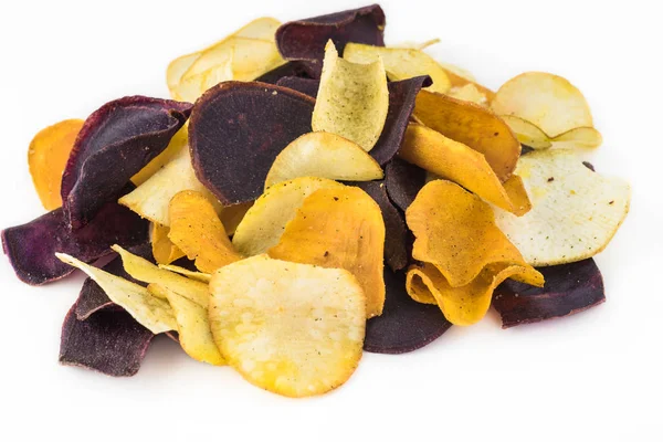 Colorfull mixed exotic roots chips. — Stock Photo, Image