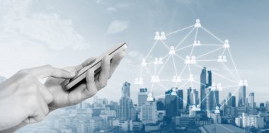 Sosyal ağ, cep telefonu Internet ağ ve iletişim teknolojisi