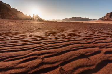 Çöl manzara, Wadi Rum çöl sunrise, Ürdün