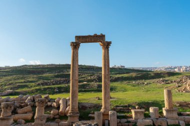 Antik Jerash, Amman, Ürdün çayırda mimarisiyle mahvetti